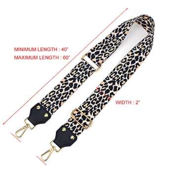LIFEMATE Wide Bag/Purse Strap Replacement Crossbody Shoulder For Women Adjustable Jacquard Woven Cotton Guitar Strap Banjo Strap Style (Leopard Print)