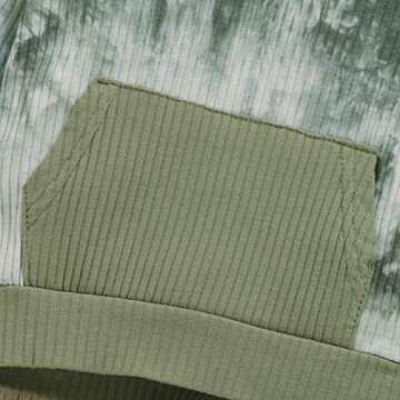 Baby Boys Pant Set Tie Dye Printed Long Sleeve Hoodie Tops+Pants Sweatshirt 2Pcs Outfits Fall Winter Clothes Set (Green, 12-18 Months)