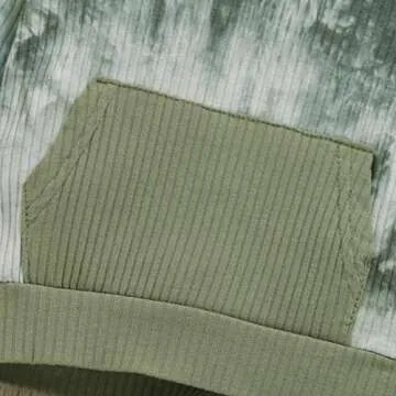 Baby Boys Pant Set Tie Dye Printed Long Sleeve Hoodie Tops+Pants Sweatshirt 2Pcs Outfits Fall Winter Clothes Set (Green, 12-18 Months)