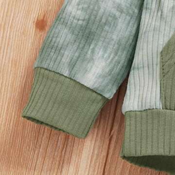 Baby Boys Pant Set Tie Dye Printed Long Sleeve Hoodie Tops+Pants Sweatshirt 2Pcs Outfits Fall Winter Clothes Set (Green, 12-18 Months)