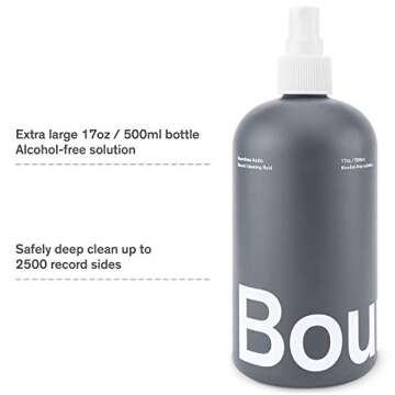 Boundless Audio Record Cleaner Solution - Extra Large 17oz Vinyl Record Cleaner Fluid Spray Bottle &...