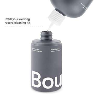 Boundless Audio Record Cleaner Solution - Extra Large 17oz Vinyl Record Cleaner Fluid Spray Bottle & Refill Nozzle