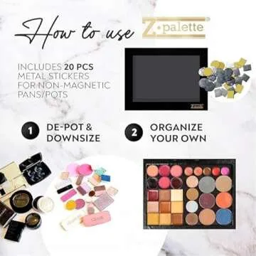 Z Palette Extra Large Black Empty Magnetic Makeup Palette with Clear Window