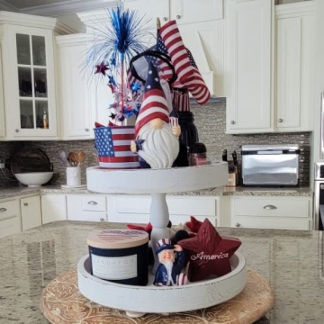 Elegant Two Tier Tray for Farmhouse Decor and More