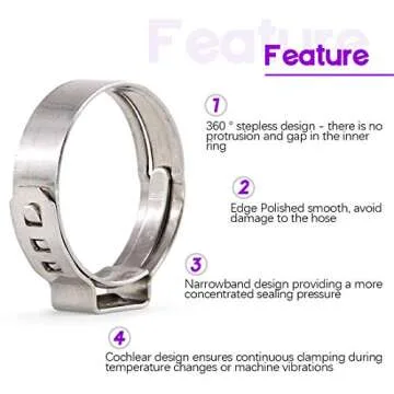 Durable Swpeet 35Pcs 304 Stainless Steel Hose Clamp Set