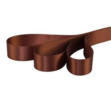 Ribbonitlux 1" Wide Double Face Satin Ribbon 25 Yards (850-Brown）, Set for Gift Wrapping, Party De...