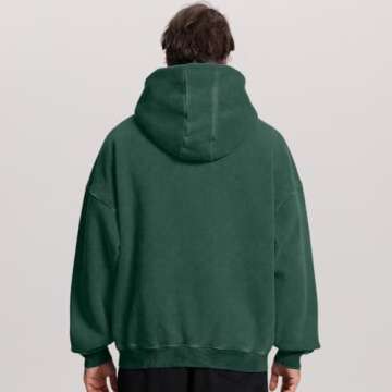 FAIABLE Unisex Oversized Acid Wash Zip Hoodie