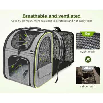 Pecute Expandable Cat Carrier Backpack for Travel