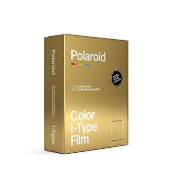 Polaroid Now Black I-Type Instant Camera - Golden Gift Box Camera + Film Bundle (6151)
