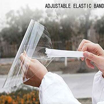 2Pcs Face Shield Protect Eyes and Face with Protective Clear Film Elastic Band