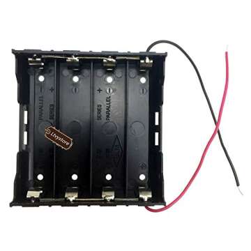 Ltvystore 18650 Battery Case Holder, 3 Pcs 4 Slots x 3.7V 14.8 Volt DIY Battery Storage Box, in Parallel Black Plastic Batteries Case for 4 x 18650