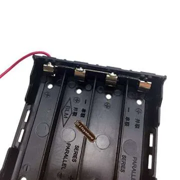 Ltvystore 18650 Battery Case Holder, 3 Pcs 4 Slots x 3.7V 14.8 Volt DIY Battery Storage Box, in Parallel Black Plastic Batteries Case for 4 x 18650