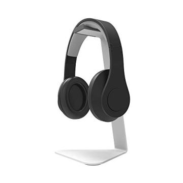 Kanto H1W Universal Headphone Stand with Curved Silicone Padding | White