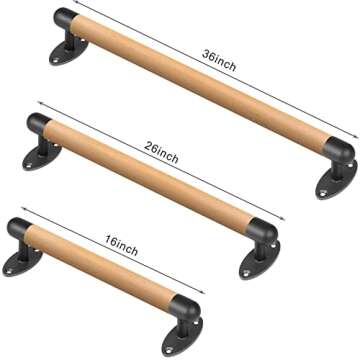 SELEWARE Indoor Wooden Handrail with Metal Brackets for Safety