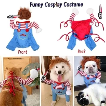 Funny Deadly Doll Dog Costume for Halloween Fun