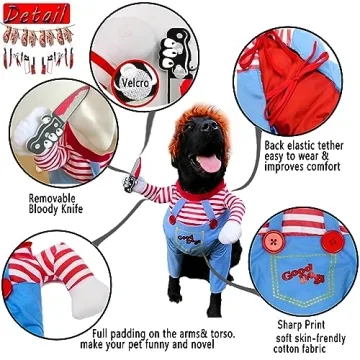 Funny Deadly Doll Dog Costume for Halloween Fun