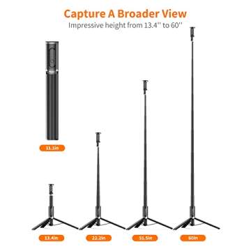 AVOSDER 60'' Selfie Stick & Tripod Stand, All in One Extendable Cell Phone Tripod with Bluetooth Remote, Portable Travel Tripod Compatible with iPhone 13 Pro Max, 13 Pro, 12 Pro Max, 11 & Android
