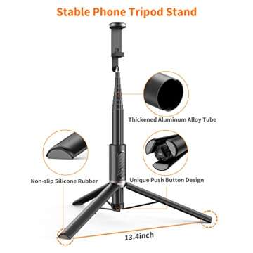 AVOSDER 60'' Selfie Stick & Tripod Stand, All in One Extendable Cell Phone Tripod with Bluetooth Remote, Portable Travel Tripod Compatible with iPhone 13 Pro Max, 13 Pro, 12 Pro Max, 11 & Android