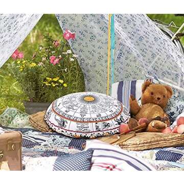 Astrology Horoscope Indian Floor Pillow Cushion Meditation Seating Ottoman Throw Home Decor Sun Moon...