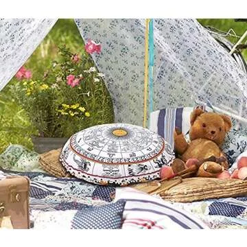 Astrology Horoscope Indian Floor Pillow Cushion Meditation Seating Ottoman Throw Home Decor Sun Moon...