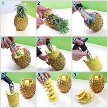 Sinrextraonry Pineapple Corer, [Upgraded, Reinforced, Thicker Blade] Newness Premium Pineapple Corer Remover, Stainless Steel Pineapple Core Remover Tool for Home Kitchen for Diced Fruit Rings