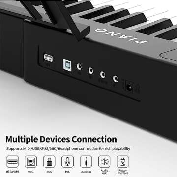 88 Key Digital Piano - Bluetooth, MIDI, Sustain Pedal