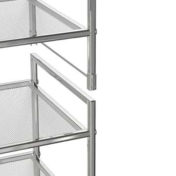 Simple Houseware 3-Tier Stackable Shoe Shelves Storage Utility Rack, Silver