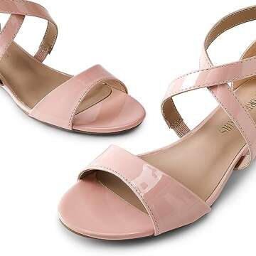 Stylish DREAM PAIRS Women's Jones Wedge Sandals in Nude