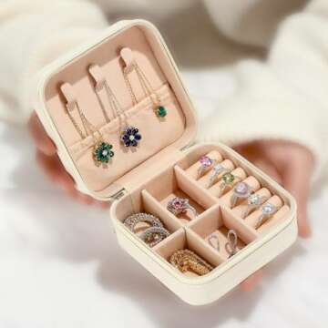 Ldntly Sunflower Initial Travel Jewelry Case - Personalized Gifts for Women