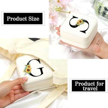 Personalized Sunflower Jewelry Case for Women and Teens