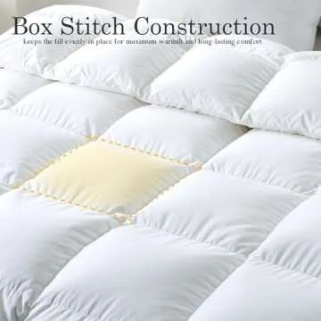 ELNIDO QUEEN® Feather Comforter Queen Size, Filled with Feather and Downfiber, All Season White Luxury Hotel Fluffy Bed Comforter, Ultra Soft 100% Cotton Duvet Insert, 90x90 Inch