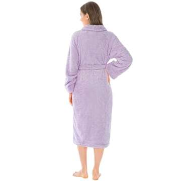 PAVILIA Premium Womens Plush Soft Robe Fluffy, Warm, Fleece Sherpa Shaggy Bathrobe (2XL/3XL, Lavende...