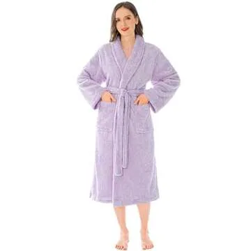 PAVILIA Premium Womens Plush Soft Robe Fluffy, Warm, Fleece Sherpa Shaggy Bathrobe (2XL/3XL, Lavender)