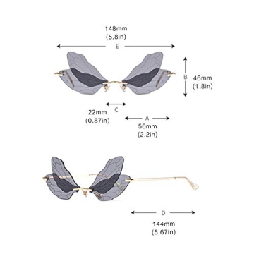 Vintage Dragonfly Wing Sunglasses UV400 Protection Fashion