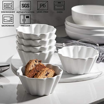 Sweejar Ramekins Set - Elegant Baking Cups for Desserts