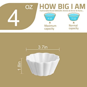 Sweejar Ramekins Set - Elegant Baking Cups for Desserts