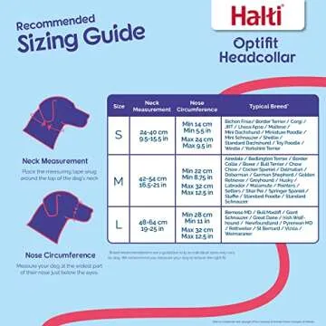 HALTI Optifit Headcollar - To Stop Your Dog Pulling on the Leash. Adjustable, Reflective and Lightweight, with Padded Nose Band. Dog Training Anti-Pull Collar for Medium Dogs (Size Medium)