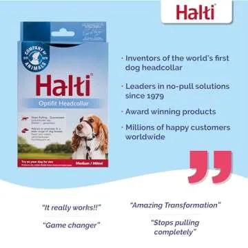 HALTI Optifit Headcollar - To Stop Your Dog Pulling on the Leash. Adjustable, Reflective and Lightweight, with Padded Nose Band. Dog Training Anti-Pull Collar for Medium Dogs (Size Medium)