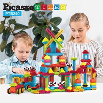 PicassoTiles 240pcs 3D Building Blocks for Kids