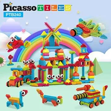 PicassoTiles 240pcs 3D Building Blocks for Kids