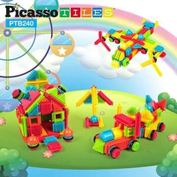PicassoTiles 240pcs 3D Building Blocks for Kids