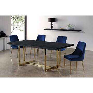 Meridian Furniture Karina Collection Modern | Contemporary Velvet Upholstered Dining Chair with Stur...