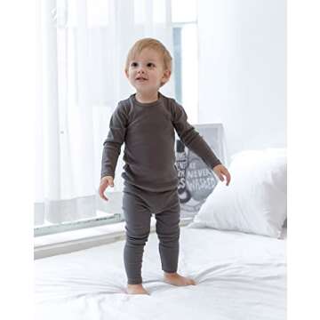 AVAUMA Baby Boys Girls Pajama Set Kids Toddler Snug fit Basic Cotton Sleepwear pjs for Daily (Charcoal-2 Small)