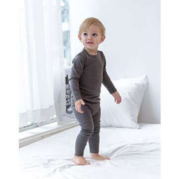 AVAUMA Baby Boys Girls Pajama Set Kids Toddler Snug fit Basic Cotton Sleepwear pjs for Daily (Charcoal-2 Small)
