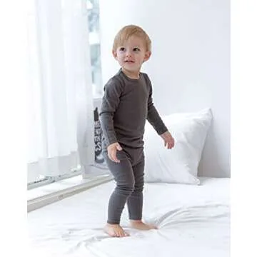 AVAUMA Baby Boys Girls Pajama Set Kids Toddler Snug fit Basic Cotton Sleepwear pjs for Daily (Charcoal-2 Small)