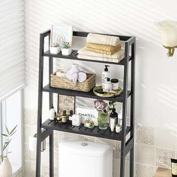 MallKing Over The Toilet Storage, Wooden 3-Tier Over-The-Toilet Rack Bathroom Space Saver Organizer,...