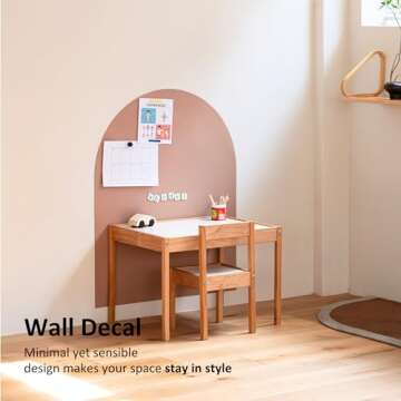 Chalk Bagel Magnetic Wall Decal Chalkboard for Kids Arch Contact Paper for Wall Sticker Peel and Stick Self Adhesive Whiteboard Blackboard Multifunctional Home Decor Schooling (Milk Tea)