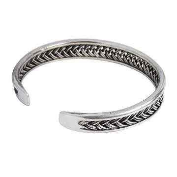 Elegant Thai Handmade Silver Cuff Bracelet for Everyone