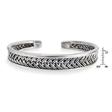 Elegant Thai Handmade Silver Cuff Bracelet for Everyone