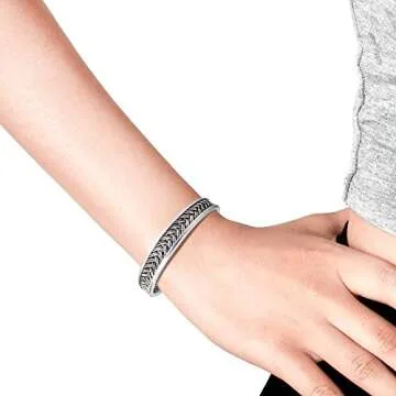 Elegant Thai Handmade Silver Cuff Bracelet for Everyone
